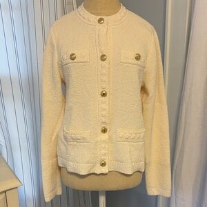 H&M Cream Cardigan with Gold Buttons